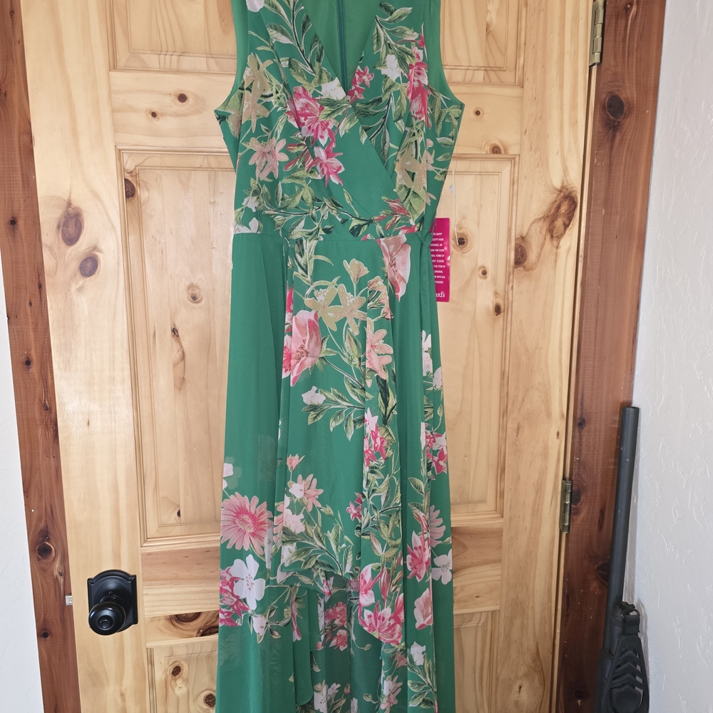 Eliza J Green Floral High Low Dress - Picture 2 of 5